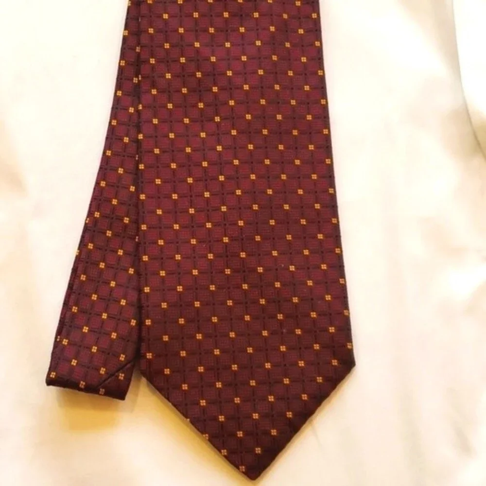 ROBERT TALBOTT SILK TIE MAROON BLACK GOLD 4